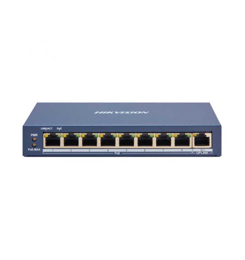 Hikvision DS-3E1309P-SI, 9 prievadų, 8 Poe tinklo komutatorius