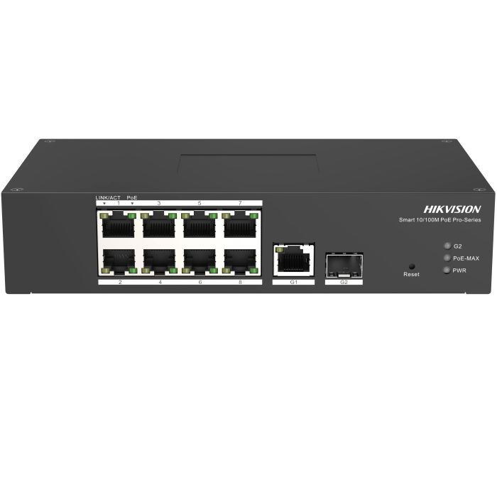 Hikvision 10 prievadų 8 PoE prievadų komutatorius DS-3T1310P-SI/HS